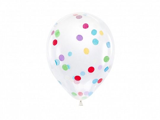 Párty balóniky s konfetami - circles,  Ø 30 cm, mix (6 ks) - BL01-0004