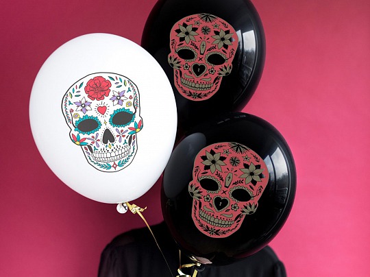 Párty balóniky Ø 30 cm, Dia de los Muertos, Pastel Black (6 ks) - BL04-0003