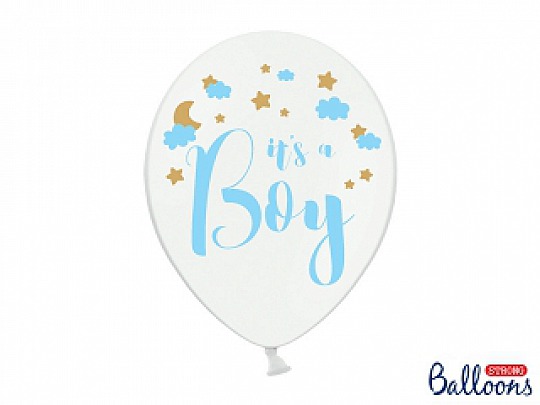 Párty balóniky -  Ø 30 cm a Boy, Pastel Pure White (6 ks) - BL06-0002