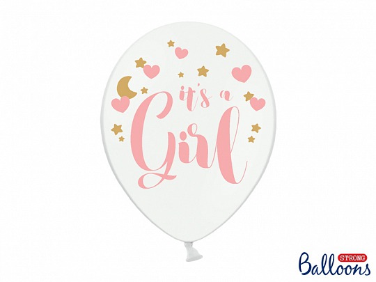 Párty balóniky -  Ø 30 cm s a Girl, Pastel Pure White (6 ks) - BL06-0007