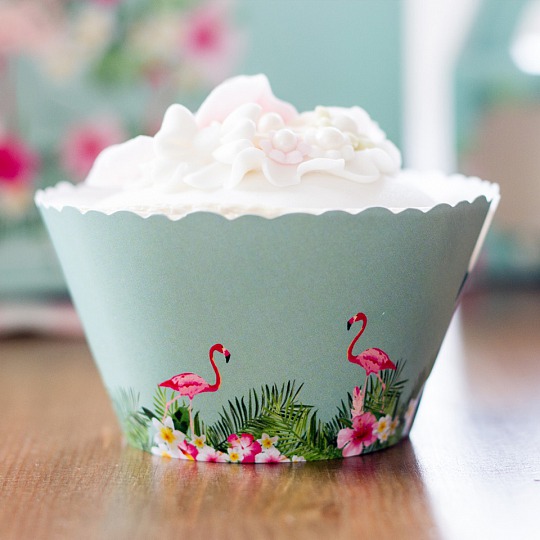 Košíček na cupcake - Flamingos (12 Ks) - CC5020