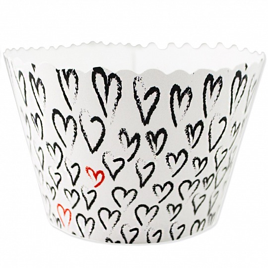 Košíček na cupcake - Hearts (12 ks) - CC5021