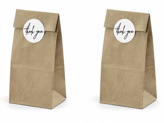 Ďakovné vrecko - Treat bags, kraft (6 ks) - DP4000