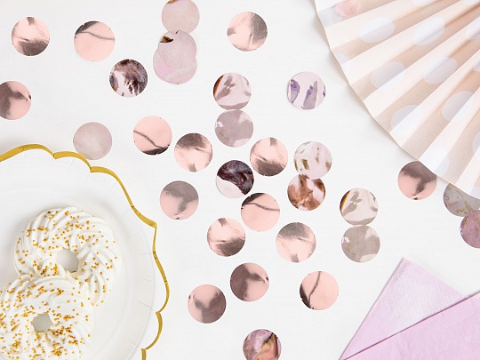 PártyDeco - Confetti Circles, rose gold (15 g) - DS005