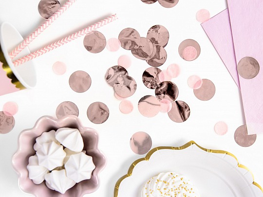 PártyDeco - Confetti Circles, rose gold (15 g) - DS005
