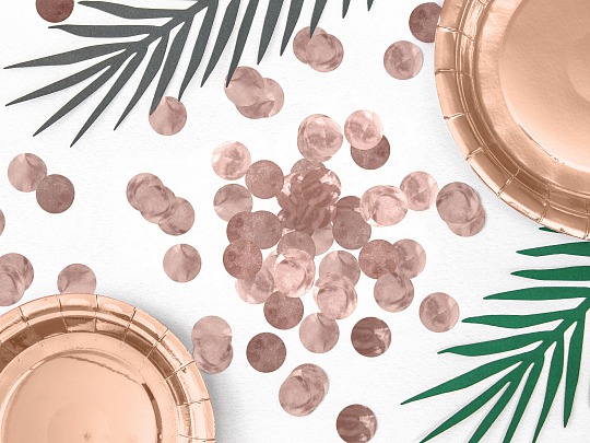 PártyDeco - Confetti Circles, rose gold (15 g) - DS005