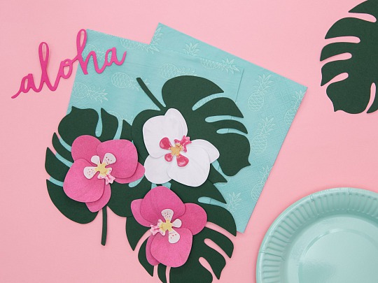 PártyDeco - Paper decorations Aloha - Orchids (6 ks) - DS008