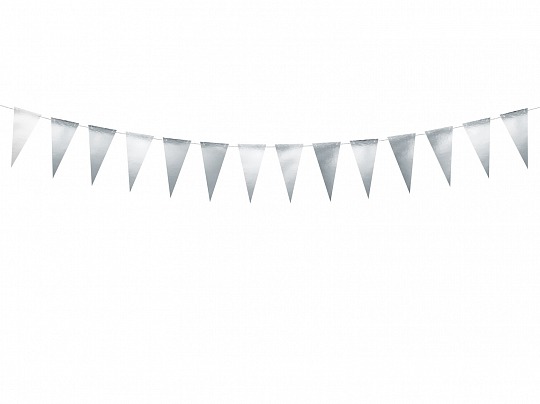 Párty girlanda - Bunting, silver (1 ks) - GR4001