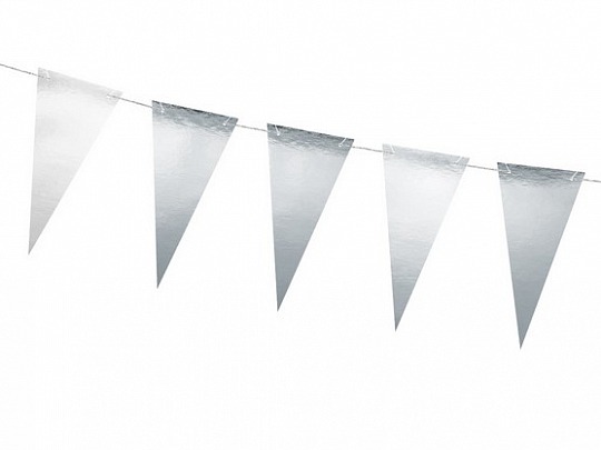 Párty girlanda - Bunting, silver (1 ks) - GR4001