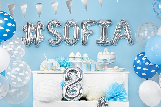 Párty girlanda - Bunting, silver (1 ks) - GR4001