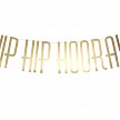 Párty girlanda - Banner Hip Hip Hooray, gold (1 ks) - GR4008