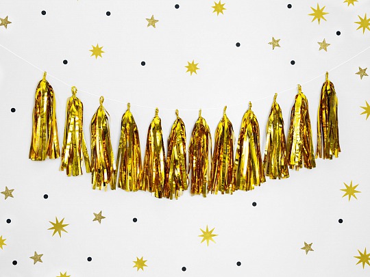 Párty girlanda - Tassel garland, gold (1 ks) - GR4010