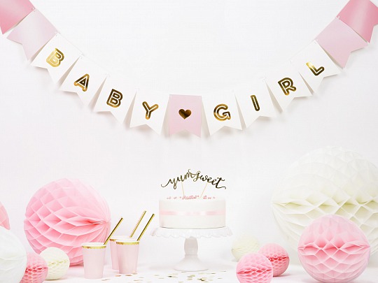 Párty girlanda - Banner Baby Girl, mix (1 ks) - GR4013