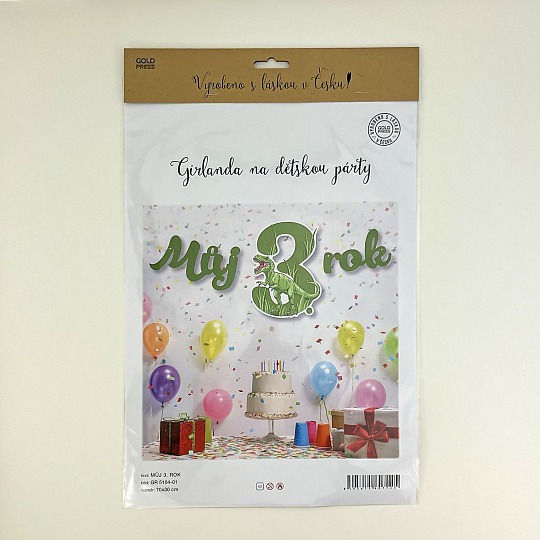 Párty girlanda - Môj 3. rok - zelená - GR5104-01