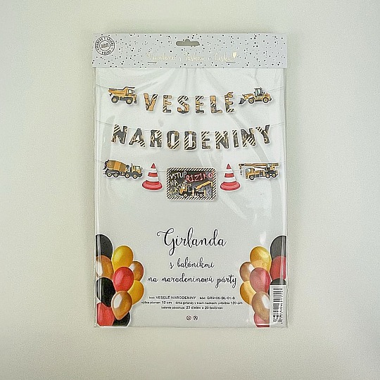 Narodeninová girlanda pre veľkých chlapcov set s balónami - GR5106-BL-01-S