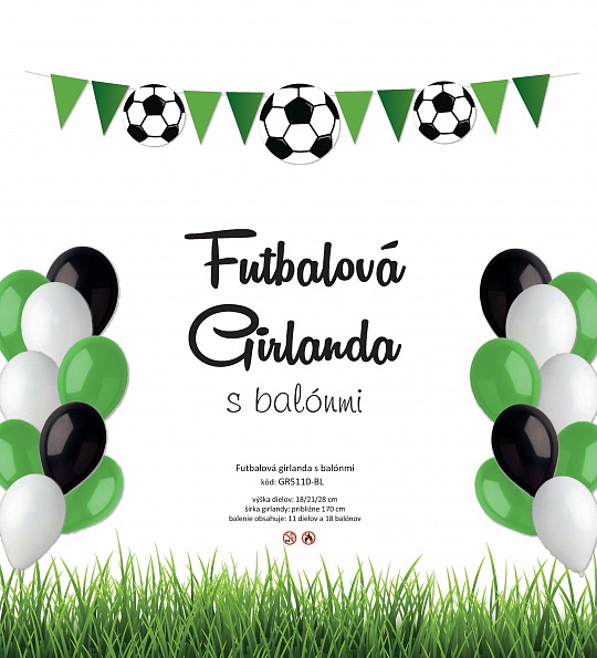 Párty girlanda pre futbalistov s balónmi – GR5110-BL