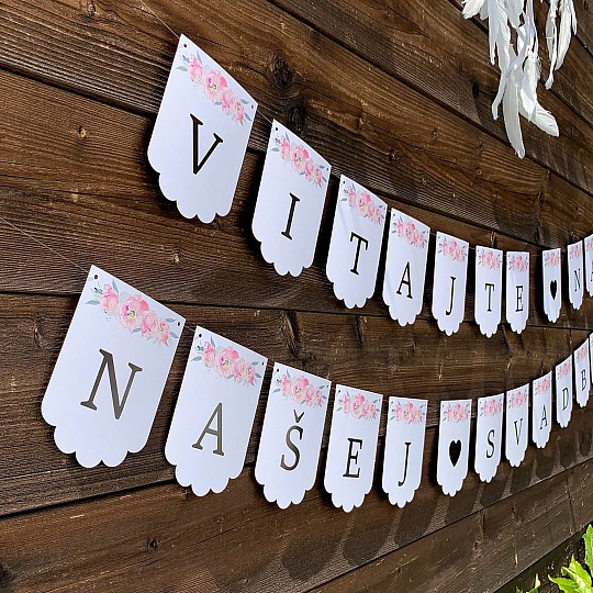 Svadobná girlanda - VÍTAJTE NA NAŠEJ SVADBE - GR6010-01-S