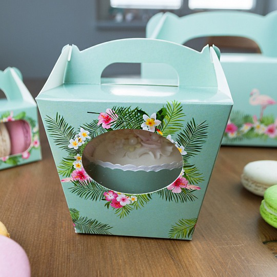Krabička na cupcake - Flamingos (8 Ks) - K11-5020-01