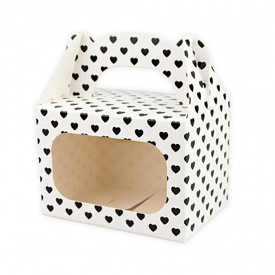 Krabička na makrónky - Black Hearts - K12-5019-01
