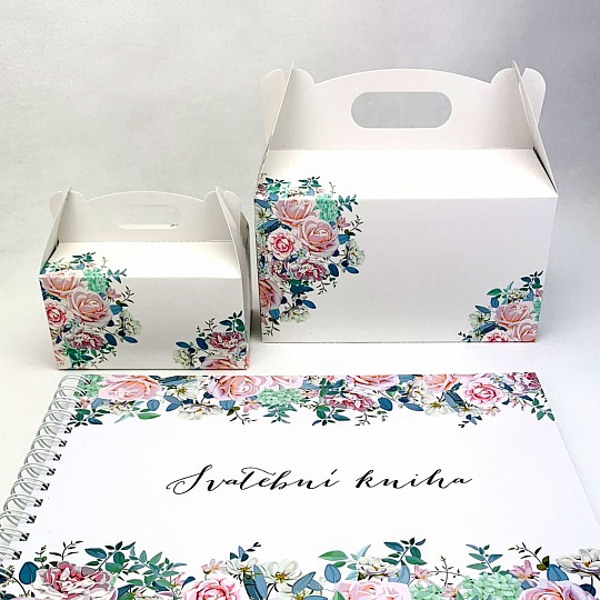 Svadobná krabička s kvetinovým motívom