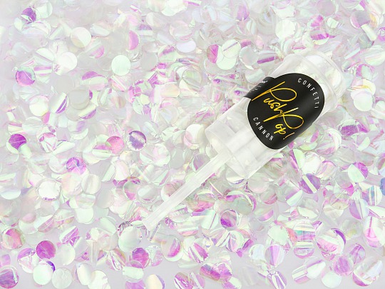 Párty konfety - push pop, holografické (1 ks) - KF4010