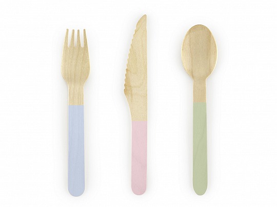 Drevené príbory - Wooden Cutlery, mix (18 ks) - PB002