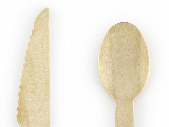 Drevené príbory - Wooden Cutlery, mix (18 ks) - PB002