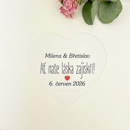 Srdiečko na svadobnú prskavku - na mieru - PR04-6006-NM-01