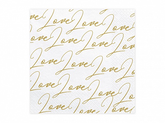 Obrúsky - Napkins Love, white (20 ks) - UB105