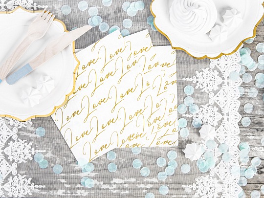 Obrúsky - Napkins Love, white (20 ks) - UB105