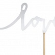 Zápich - Cupcake toppers Love, silver (6 ks) - ZP4002
