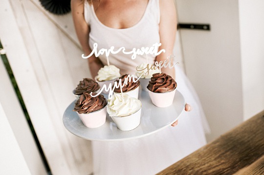 Zápich - Cupcake toppers Love, silver (6 ks) - ZP4002