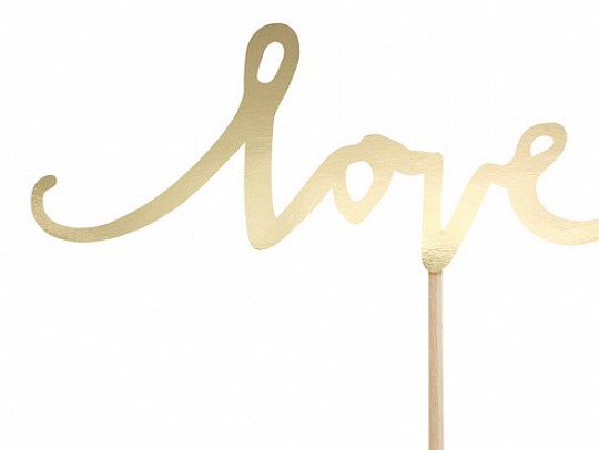 Zápich - Cupcake toppers Love, gold (6 ks) - ZP4003