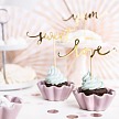 Zápich - Cupcake toppers Love, gold (6 ks) - ZP4003