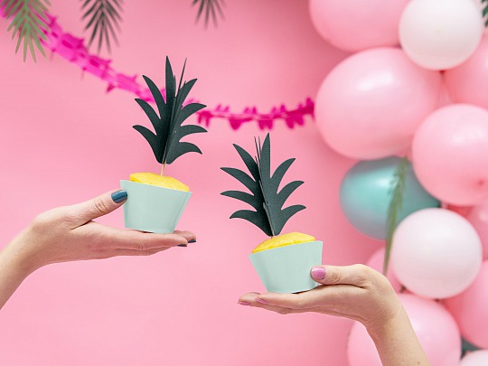 Zápich - Cupcake toppers Aloha - Pineapple (6 ks) - ZP4004