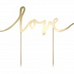 Zápich - Cake topper Love, gold (1 ks) - ZP4006
