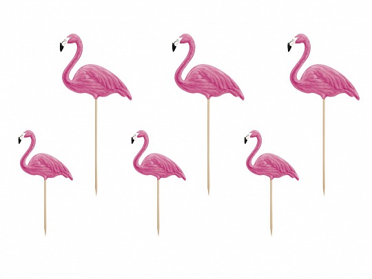 Zápich - Toppers Aloha - Flamingos (6 ks) - ZP4008