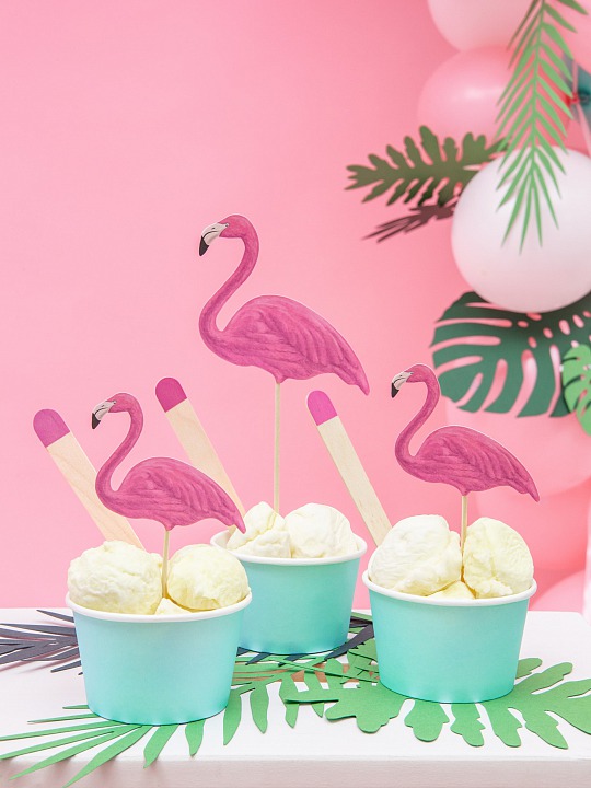 Zápich - Toppers Aloha - Flamingos (6 ks) - ZP4008