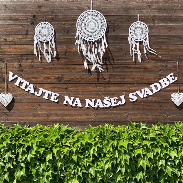 Svadobná girlanda VITAJTE NA NAŠEJ SVADBE - GR6007-02-S