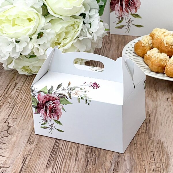 Svadobná malá krabička na výslužku s ružou - K33-2141-01