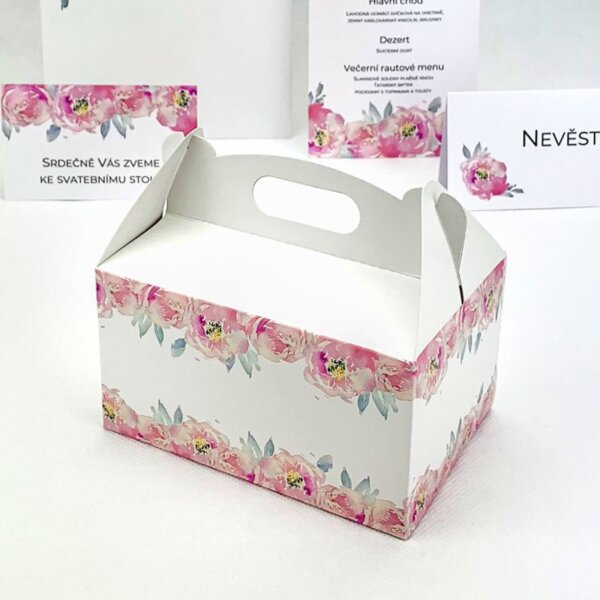 Svadobná krabička stredná s pivoňkami - K56-4002-01
