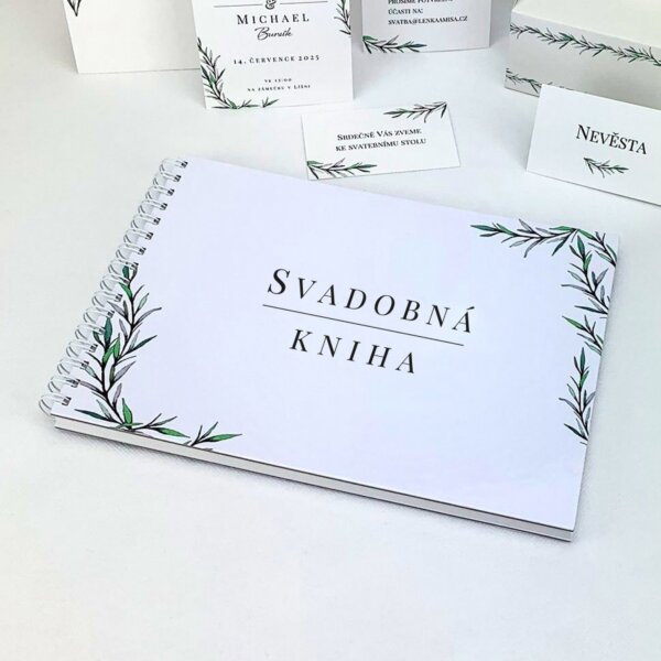 Svadobná kniha s motívom rozmarínu- SK-A-4000