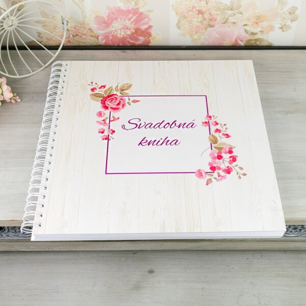 Svadobná kniha s jemným kvetovým motívom - SK-K-2090-S