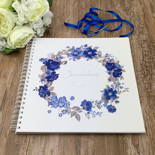 Svadobná kniha s modrými kvetmi - SK-K-2145-S