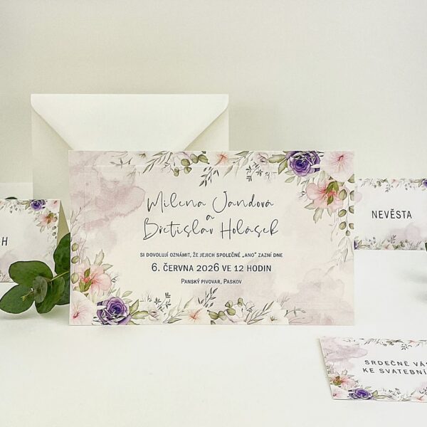 Svadobné oznámenie kvetinové - G2202