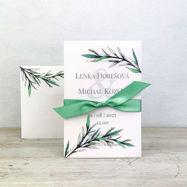 Svadobné oznámenie s pauzovacím papierom 2154